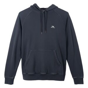 Under Armour Mens M Rival Fleece Cotton Navy Blue Pullover Hoodie Sweatshirt